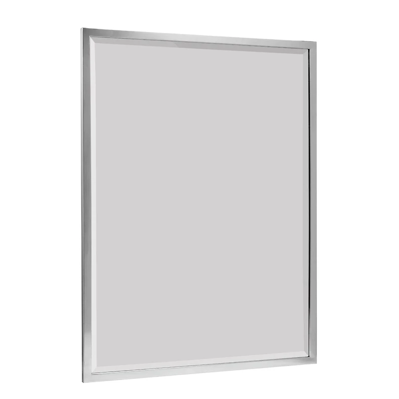 Head West Chrome Stainless Steel Beveled Wall Mirror