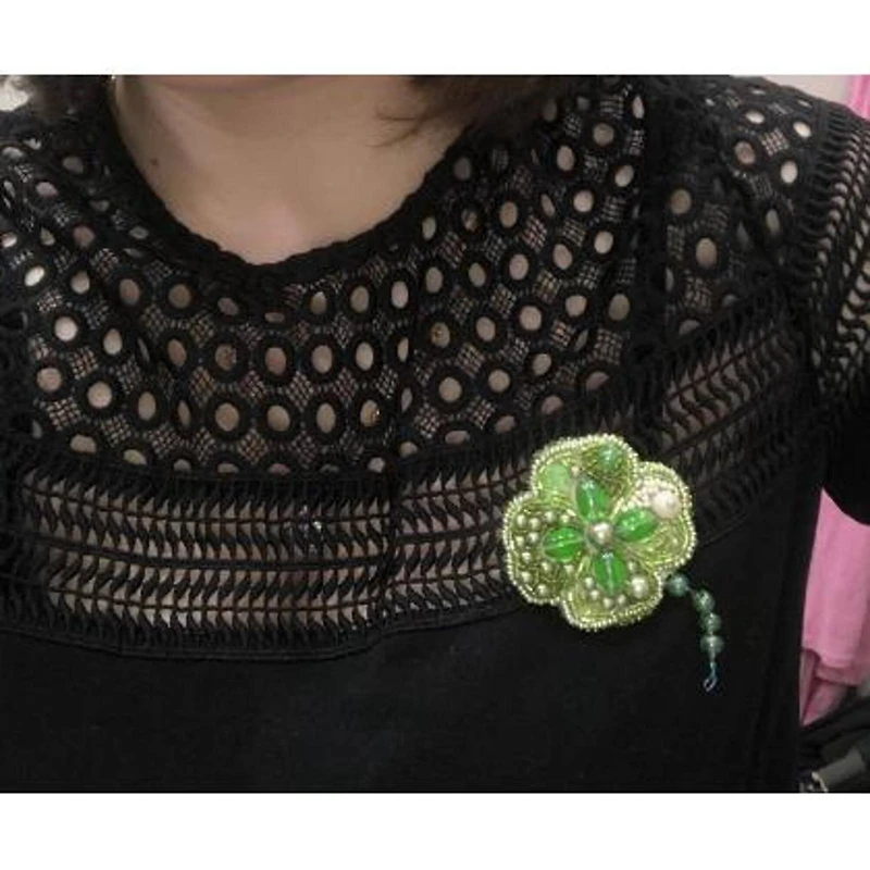 Crystal Art Beadwork Kit For Creating Brooch Symbol Of Luck