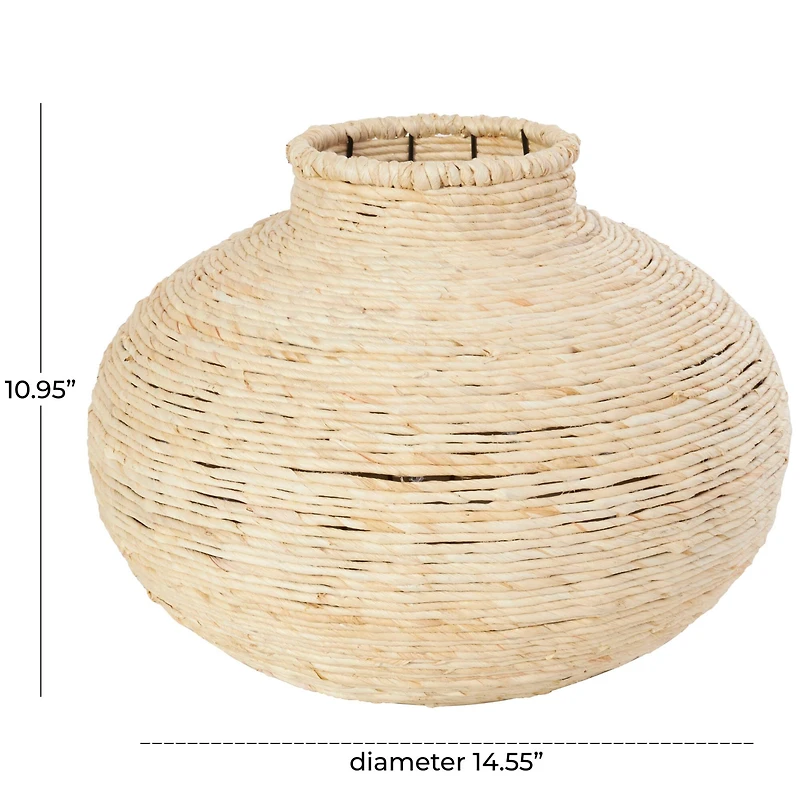 11" Beige Seagrass Wrapped Vase