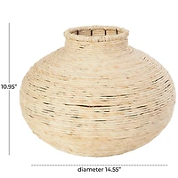 11" Beige Seagrass Wrapped Vase