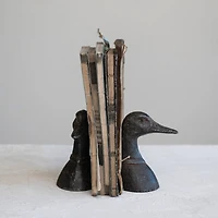Hello Honey® 5.8" Black Iron Duck Bookends Set