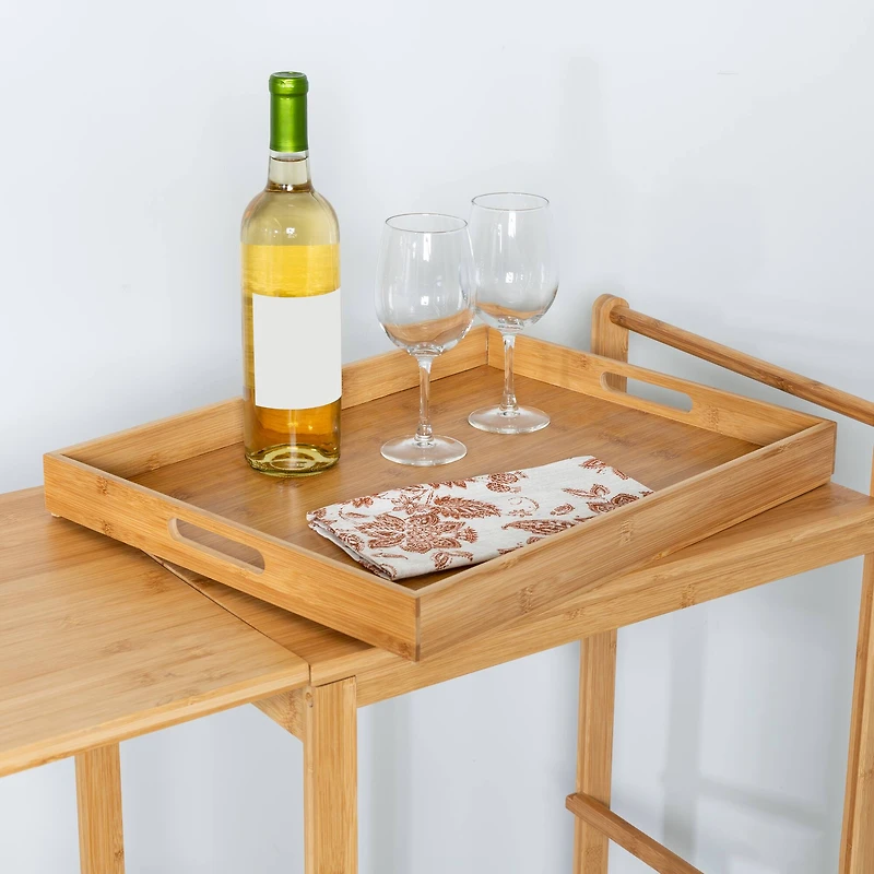 Honey Can Do Bamboo Rolling Cart