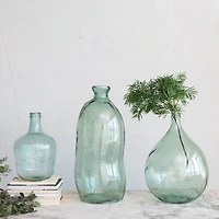 Hello Honey® 16.5" Clear Embossed Reclaimed Glass Olive Oil Bottle