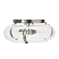 Hello Honey® Robert Stevenson Lighting Alston 16" Antique Nickel Glass & Metal Flush Mount Ceiling Light