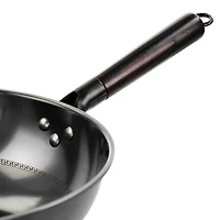 Gibson Home® Debossed 13'' Black Heavy Gauge Carbon Steel Wok