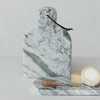 Hello Honey 12" x 8" Green Marble Cutting Board with Knife