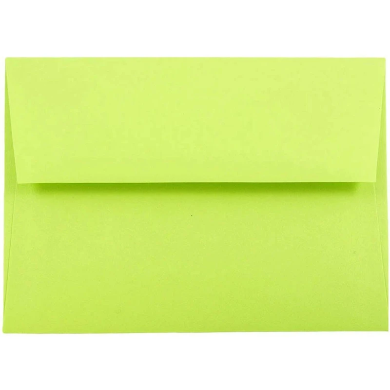 JAM Paper A7 Ultra Lime Green Invitation Envelopes, 50ct.