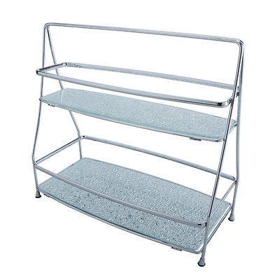 Elle Décor 2-Tier Hammered Mirror Vanity Tray