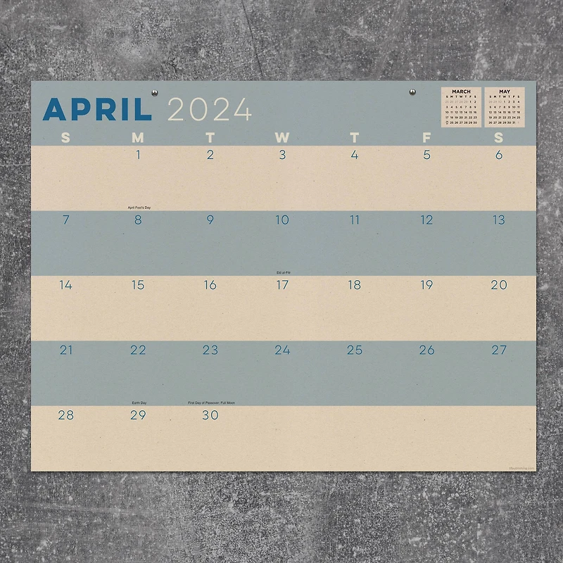 TF Publishing 2024 Kraft Medium Desk Pad Monthly Blotter Calendar