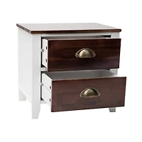 Mind Reader Woodland Collection Brown & White 2-Drawer Nightstand