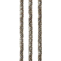 Sterling Silver Plated Snake Design Tube Beads, 6mm by Bead Landing™