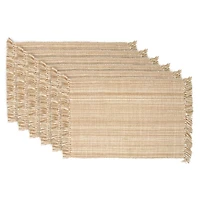 DII® Variegated Taupe Fringe Placemats, 6ct.