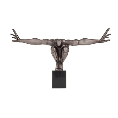 Black Aluminum Contemporary Sculpture, 18" x 31" x 5"
