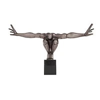 Black Aluminum Contemporary Sculpture, 18" x 31" x 5"