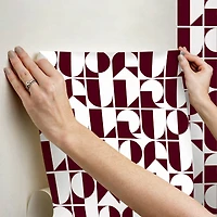 RuPaul RuDeco Oxblood Red Peel & Stick Wallpaper
