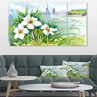 Designart - Blooming Flowers on Summer River