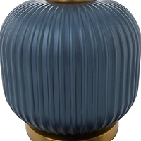Blue Glass Transitional Table Lamp, 20" x 13" x 13"
