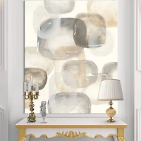 Designart - Neutral Oval Grey Stones II