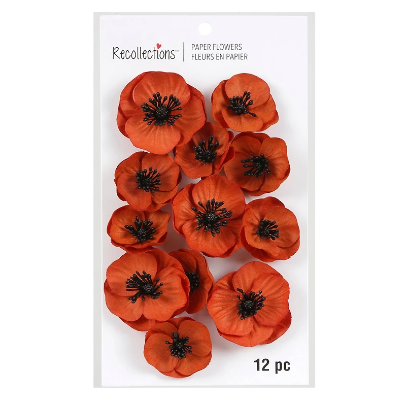 Red Poppy Paper Flowers by Recollections™, 12ct.