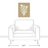 White Mod Flower Vase Canvas Wall Art