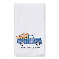 Blue Thanksgiving Truck Tea Towel Set