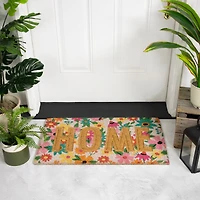 Pink & Orange Floral Home Doormat