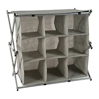 Simplify Gray 9-Grid Collapsible Shoe Rack