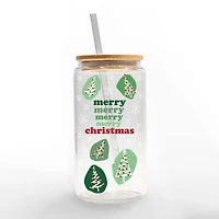 16oz. Merry Merry Merry Glass Can Tumbler