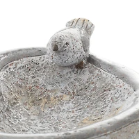 15" Gray Polystone Country Birds Garden Sculpture