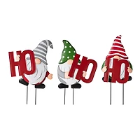 Glitzhome® 51" Metal Ho Ho Ho Gnome Yard Stake