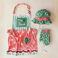 Hello Honey® Mrs. Claus Theme Cotton Child Apron Set