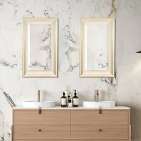 Head West 29.5" Traditional Brushed Nickel Framed Wall Vanity Mirror