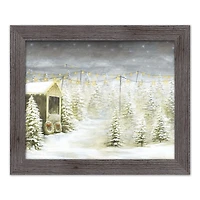 Snowy Christmas Tree Farm Framed Wall Art