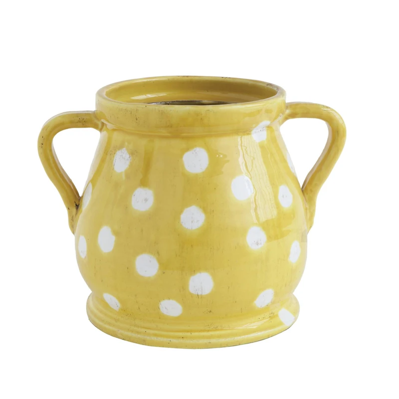 Hello Honey® 8" Yellow & White Terra Cotta Planter
