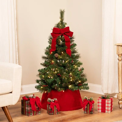 4ft. Pre-Lit Frosted Carolina Berry Spruce Artificial Christmas Tree, Clear Lights