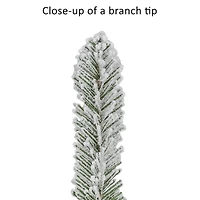 6.5 ft Pre-Lit Flocked Whistler Artificial Pine Tree, Warm White LED Lights