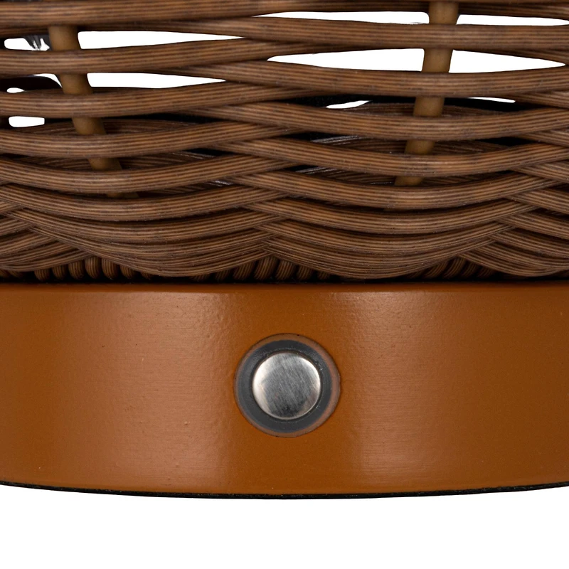 Hello Honey® 14.25" Natural Plastic & Woven Rattan LED Lamp, 2ct.