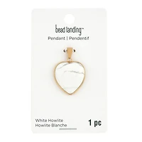 White Howlite Heart Pendant by Bead Landing™