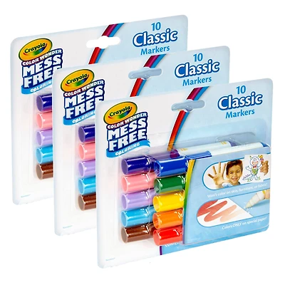Crayola® Color Wonder Mess Free Classic Mini Markers, 3 Packs of 10