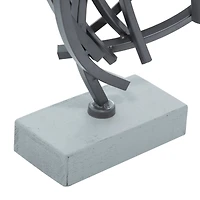 23" Gray Metal Abstract Sculpture