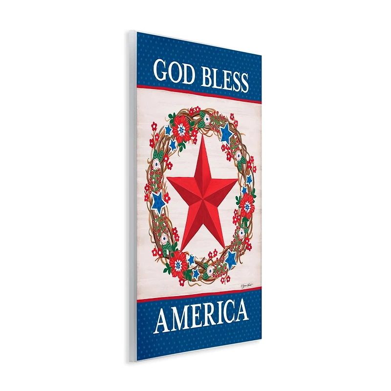 Stupell Industries God Bless America Wreath Wall Plaque Art