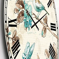 Designart 'Beige Bird Wings Traditional Wall Clock