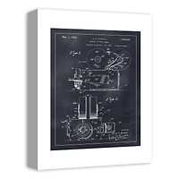 Motion Picture Camera Patent 12" x 16" Canvas Wall Art