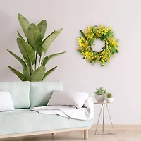 24" Yellow Spring Winter Jasmine Floral Wreath