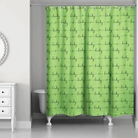 Lucky Script 71" x 74" Shower Curtain