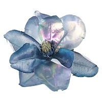 Artificial Magnolia Flower Clip-On Christmas Ornament - 7" - Iridescent Blue