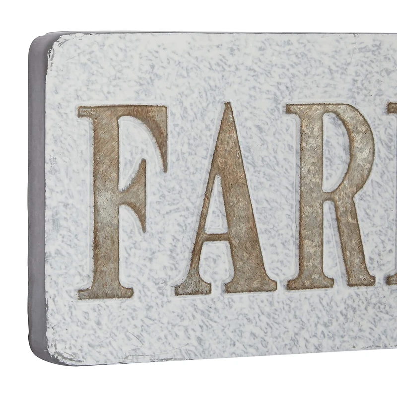 36" Beige Farmhouse Metal Wall Sign