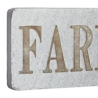36" Beige Farmhouse Metal Wall Sign