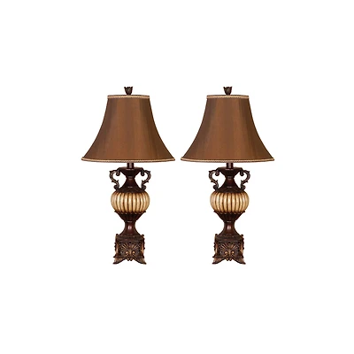 30" Brown Traditional Table Lamp, 2ct.
