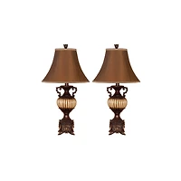 30" Brown Traditional Table Lamp, 2ct.